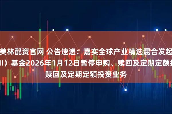 美林配资官网 公告速递：嘉实全球产业精选混合发起式（QDII）基金2026年1月12日暂停申购、赎回及定期定额投资业务